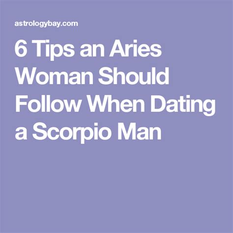 tips for scorpio man dating aries woman